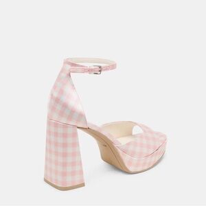 Dolce Vita Pink Gingham Platform Sandals